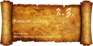 Kuncze Zilia névjegykártya