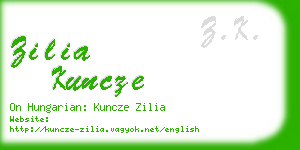 zilia kuncze business card